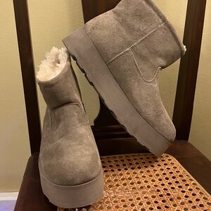 Cozy Gray Suede Ankle Boots